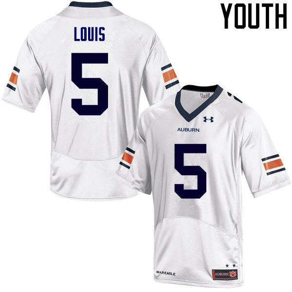 Youth Auburn Tigers #5 Ricardo Louis College Football Jerseys Sale-White - Click Image to Close